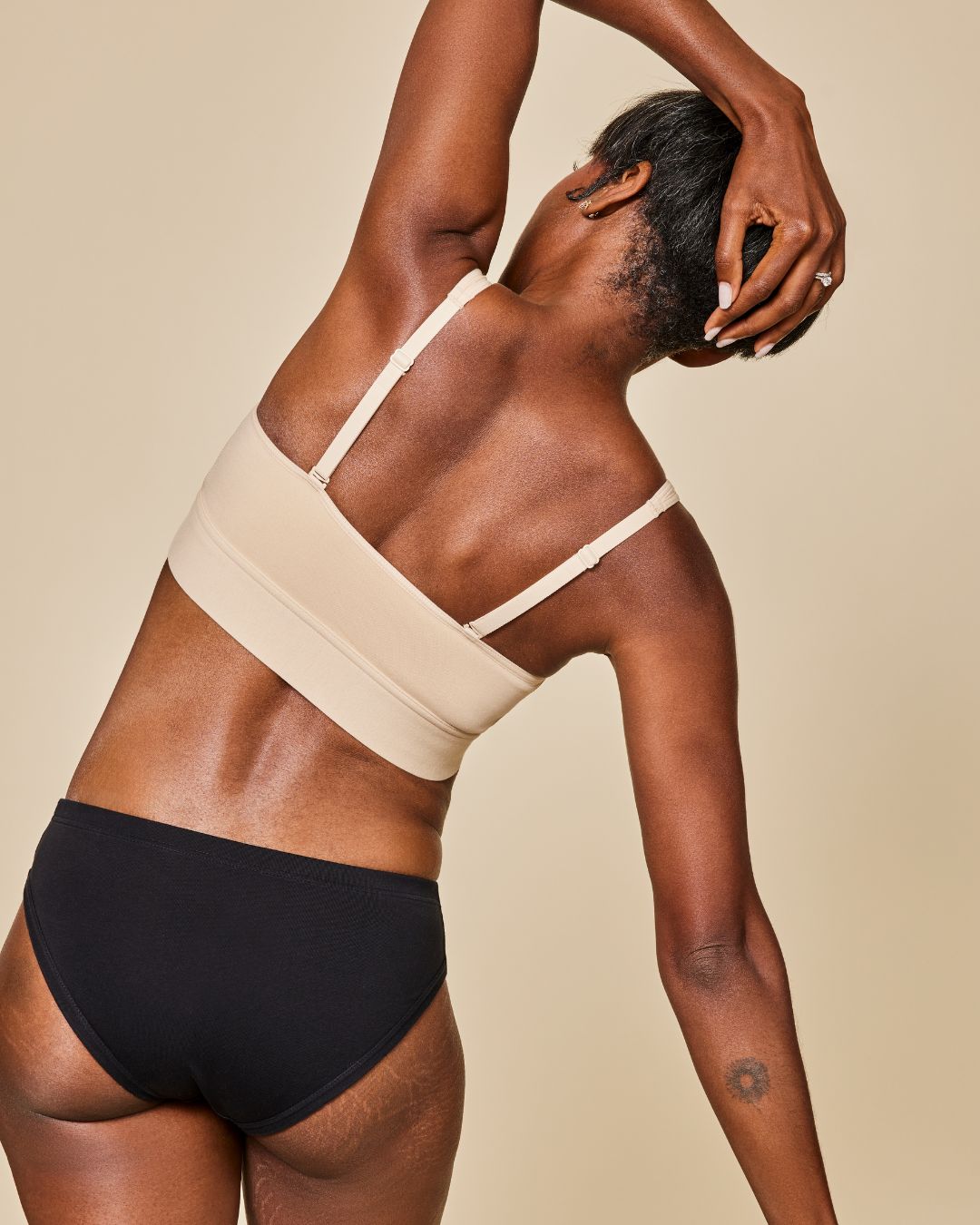 Test - Wilderness Front‑Closure Cotton Bralette - Buff