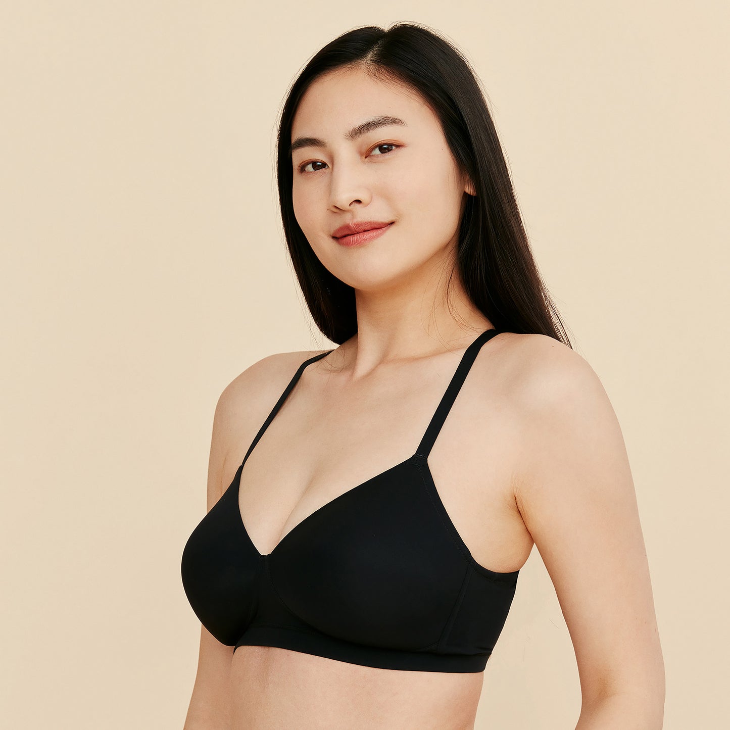 Image of Black Padded Pocketed Mastectomy Bra