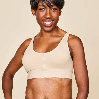 Test - Wilderness Front‑Closure Cotton Bralette - Buff