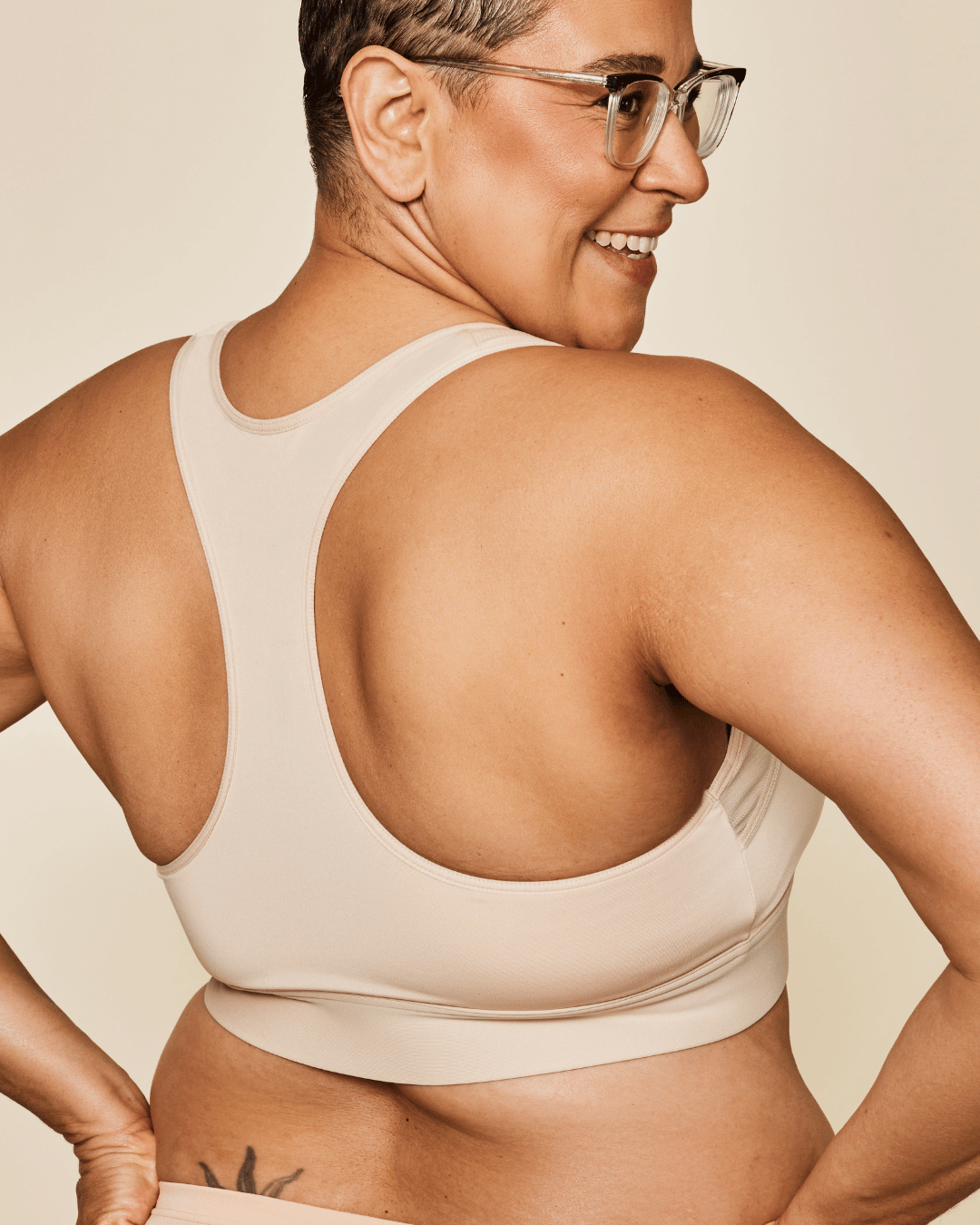 Hero Front‑Closure Sports Bra - Buff