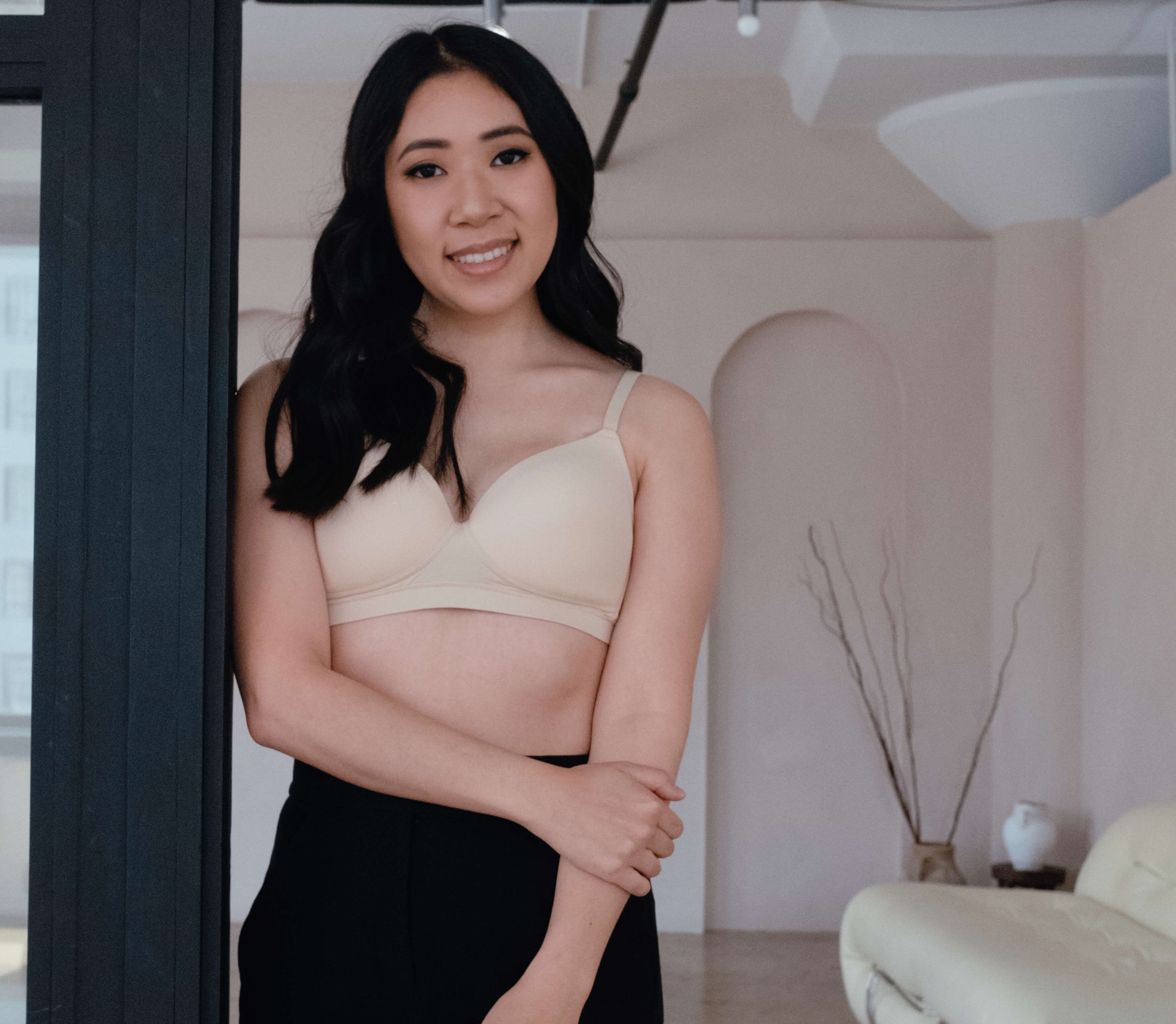 Moonrise Pocketed T‑Shirt Bra - Buff