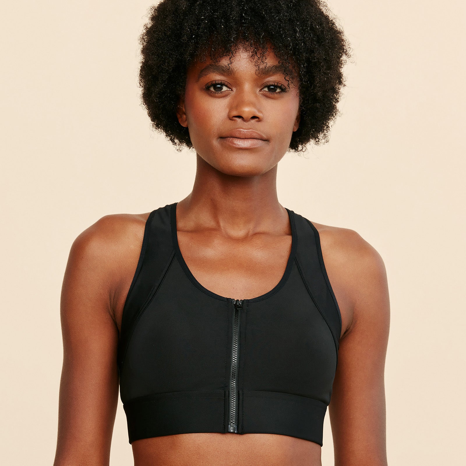 Sports Bra for Mastectomy Patients (Front Closure Black)